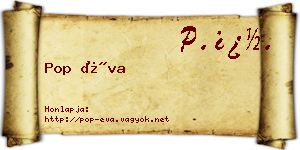 Pop Éva névjegykártya